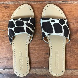Anthropologie Mystique Leopard Calf Hair Sandals